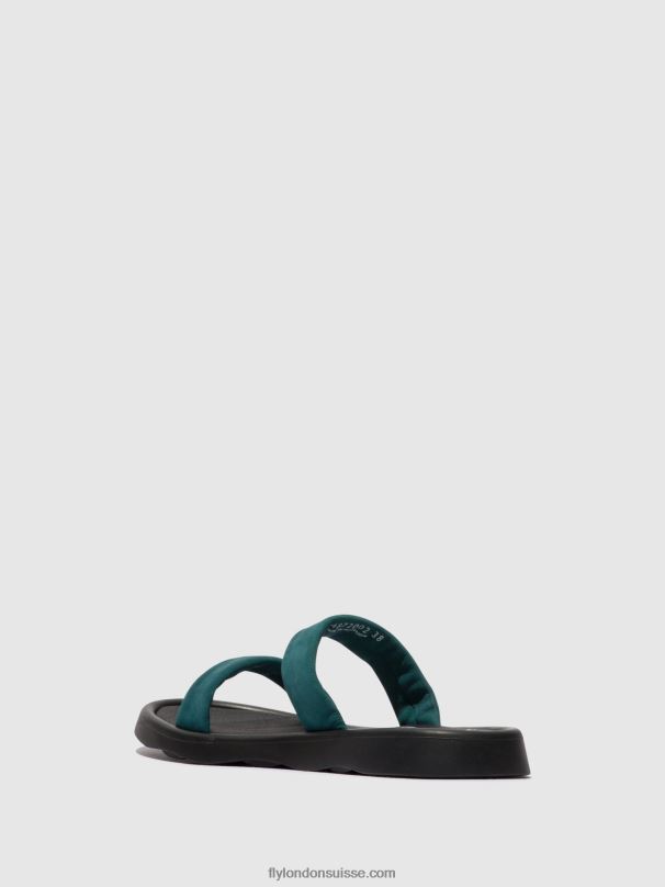 860NR557 sandales plates taja872 Fly London sarcelle femmes