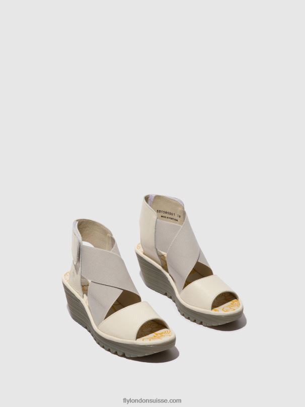 860NR558 sandales croisées yuba385 Fly London blanc femmes