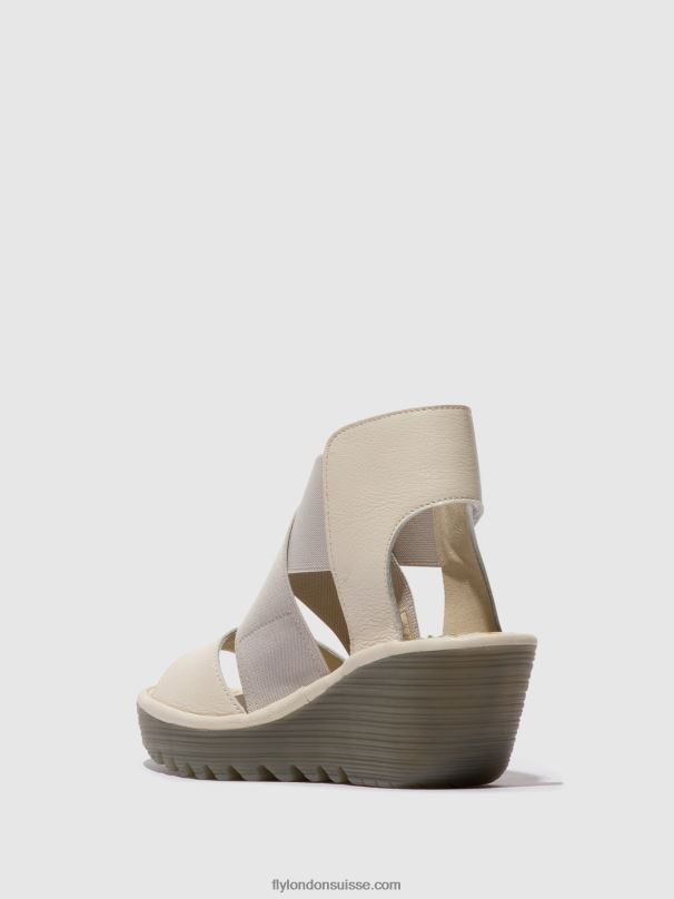 860NR558 sandales croisées yuba385 Fly London blanc femmes