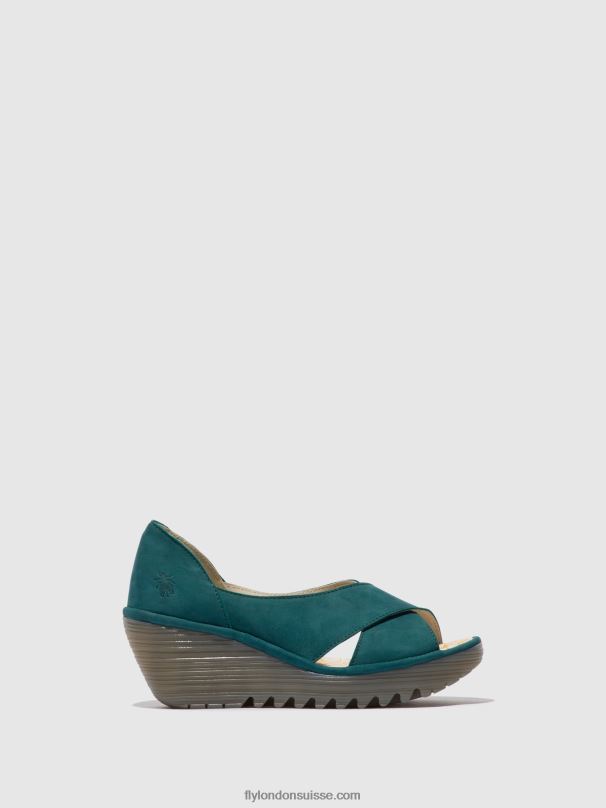 860NR559 sandales croisées yoma307 Fly London sarcelle femmes