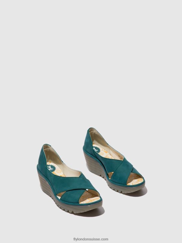 860NR559 sandales croisées yoma307 Fly London sarcelle femmes