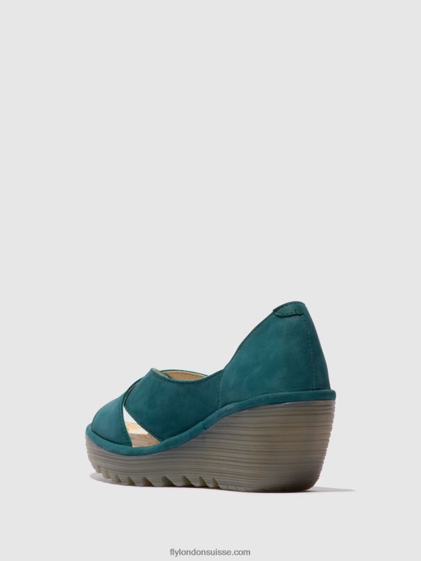 860NR559 sandales croisées yoma307 Fly London sarcelle femmes