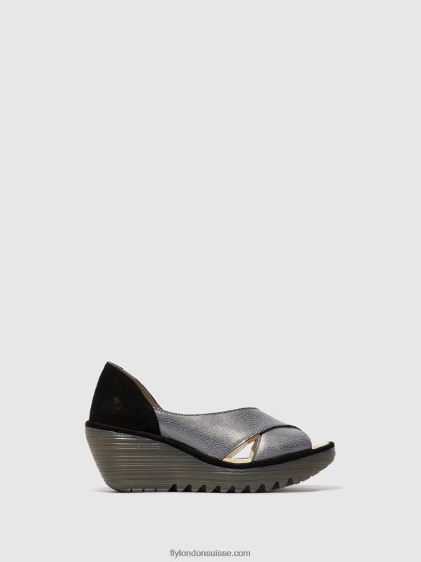 860NR560 sandales croisées yoma307 Fly London gris noir femmes
