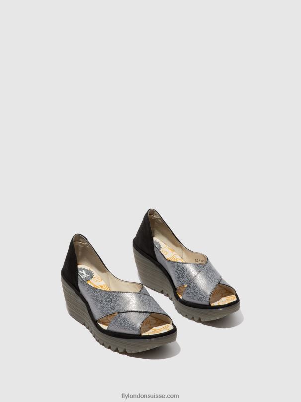 860NR560 sandales croisées yoma307 Fly London gris noir femmes