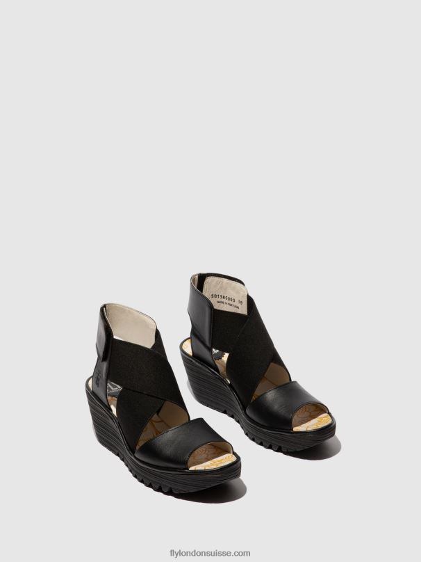 860NR561 sandales croisées yuba385 Fly London noir femmes