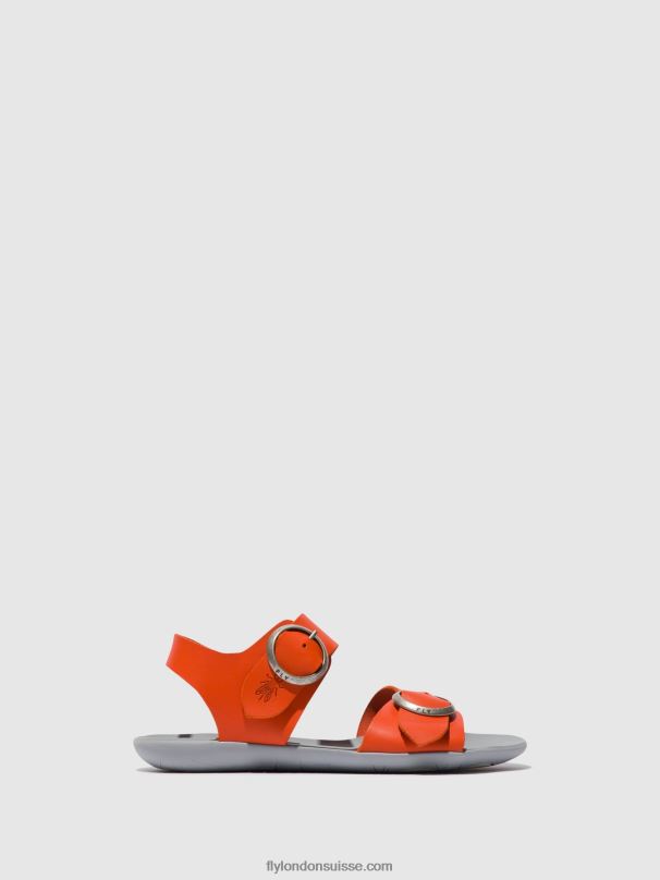 860NR563 sandales à boucle masa757 Fly London corail femmes