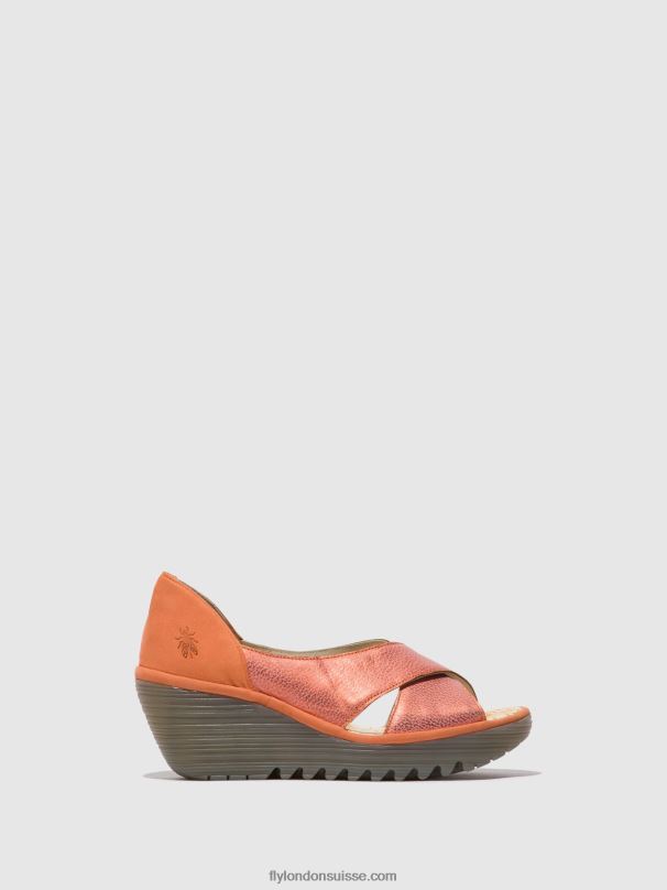860NR564 sandales croisées yoma307 Fly London saumon/pêche femmes
