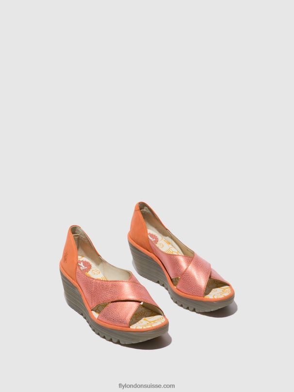 860NR564 sandales croisées yoma307 Fly London saumon/pêche femmes