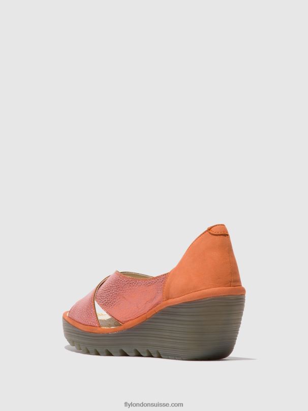 860NR564 sandales croisées yoma307 Fly London saumon/pêche femmes