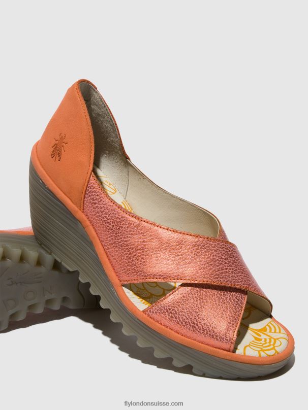 860NR564 sandales croisées yoma307 Fly London saumon/pêche femmes
