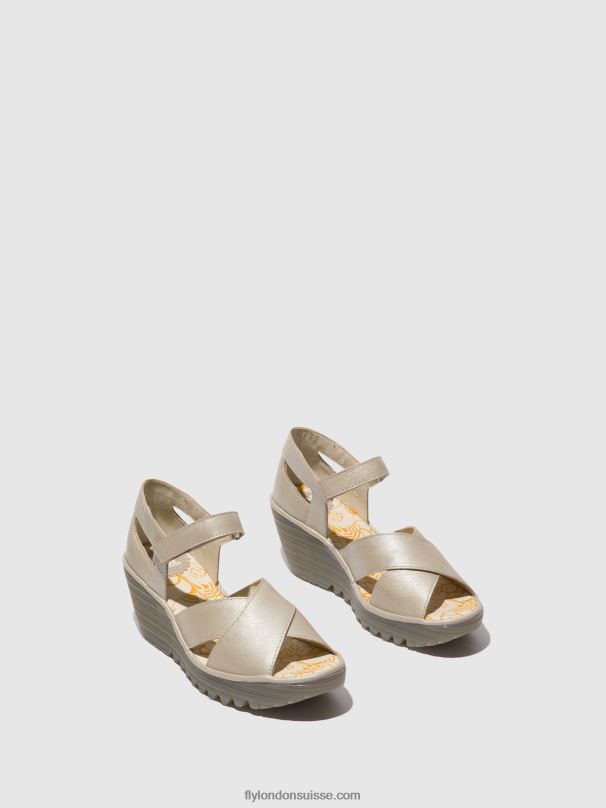 860NR565 sandales à bride cheville yent365 Fly London argent femmes