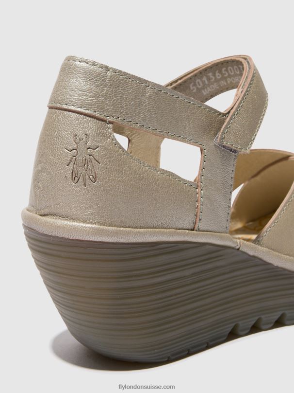 860NR565 sandales à bride cheville yent365 Fly London argent femmes
