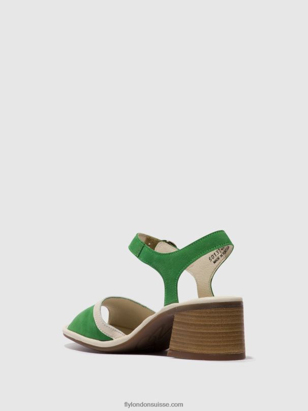 860NR569 sandales à bride cheville lear374 Fly London vert clair/blanc cassé femmes