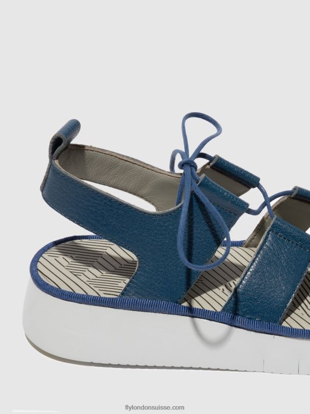 860NR571 sandales à lanières caio363 Fly London bleu femmes