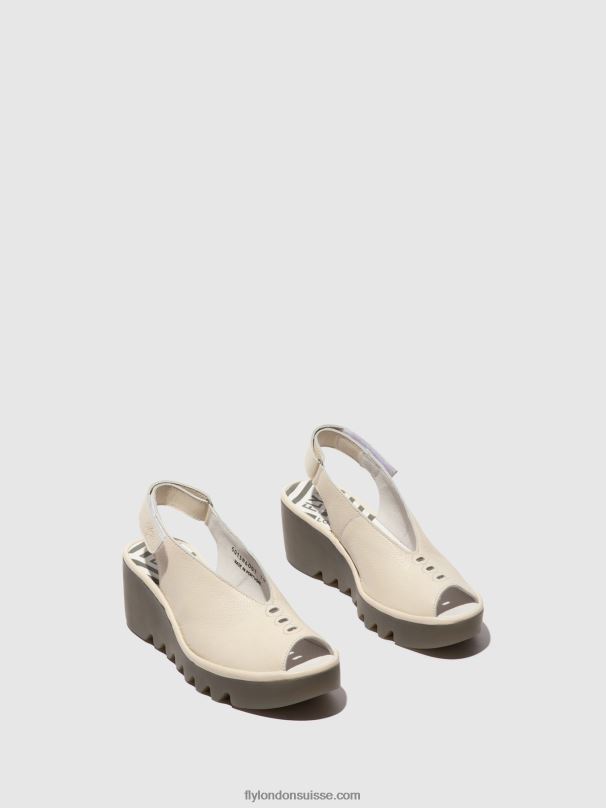 860NR572 sandales à bride arrière baye386 Fly London blanc femmes