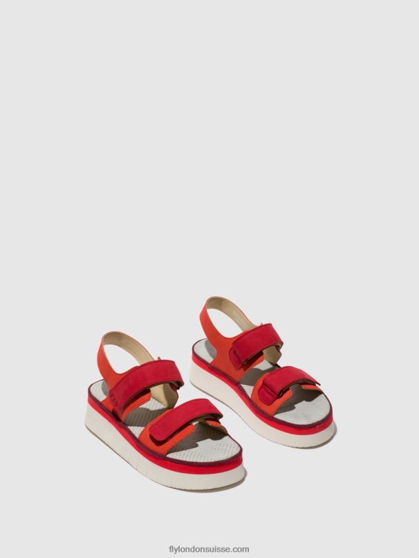 860NR577 sandales à bride arrière cori377 Fly London diable rouge/rouge à lèvres femmes