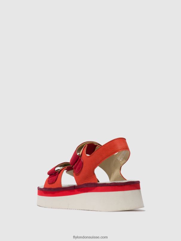 860NR577 sandales à bride arrière cori377 Fly London diable rouge/rouge à lèvres femmes