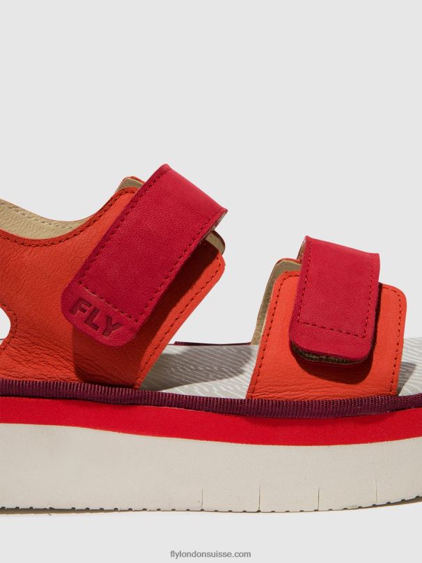 860NR577 sandales à bride arrière cori377 Fly London diable rouge/rouge à lèvres femmes