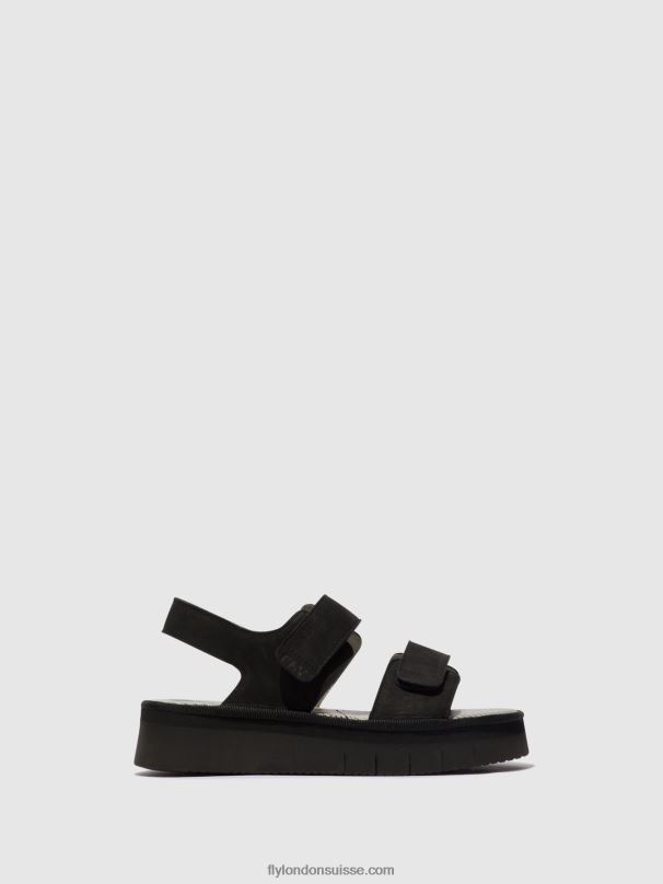 860NR579 sandales à bride arrière cori377 Fly London noir femmes
