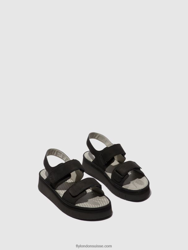 860NR579 sandales à bride arrière cori377 Fly London noir femmes