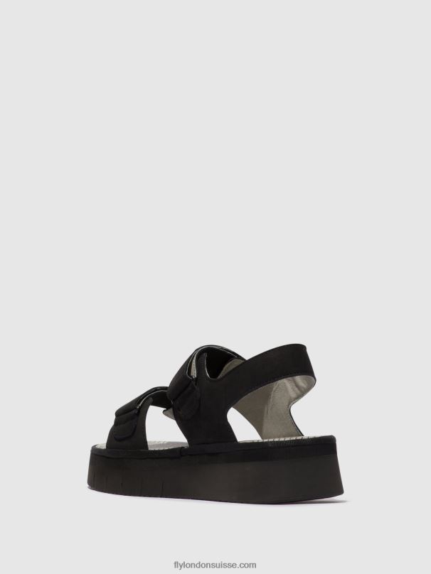 860NR579 sandales à bride arrière cori377 Fly London noir femmes