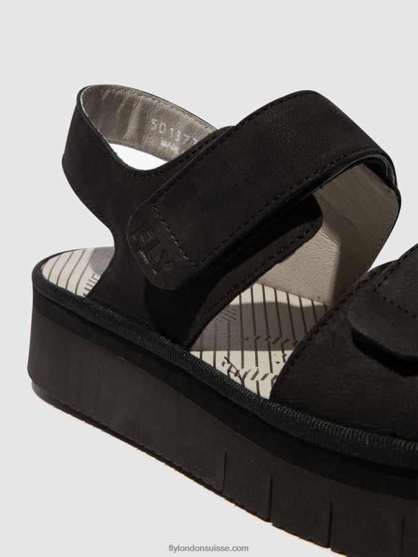 860NR579 sandales à bride arrière cori377 Fly London noir femmes