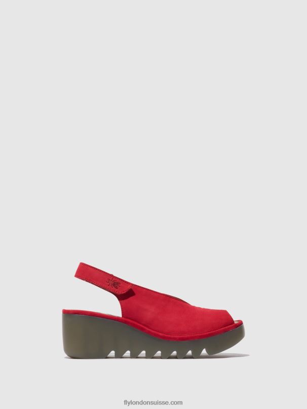 860NR580 sandales à bride arrière baye386 Fly London rouge à lèvres rouge femmes