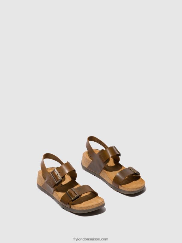 860NR583 sandales à bride arrière ceke722 Fly London chameau femmes