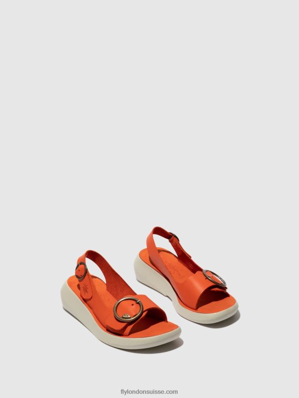 860NR585 sandales à bride arrière berk754 Fly London corail femmes