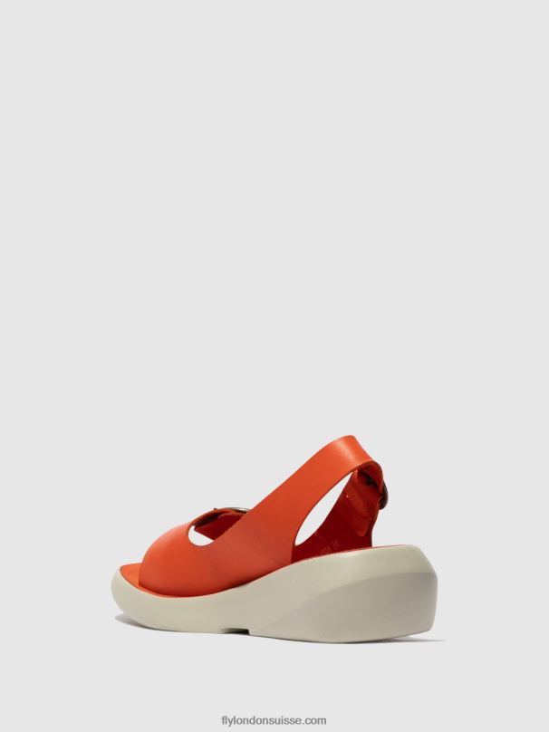 860NR585 sandales à bride arrière berk754 Fly London corail femmes