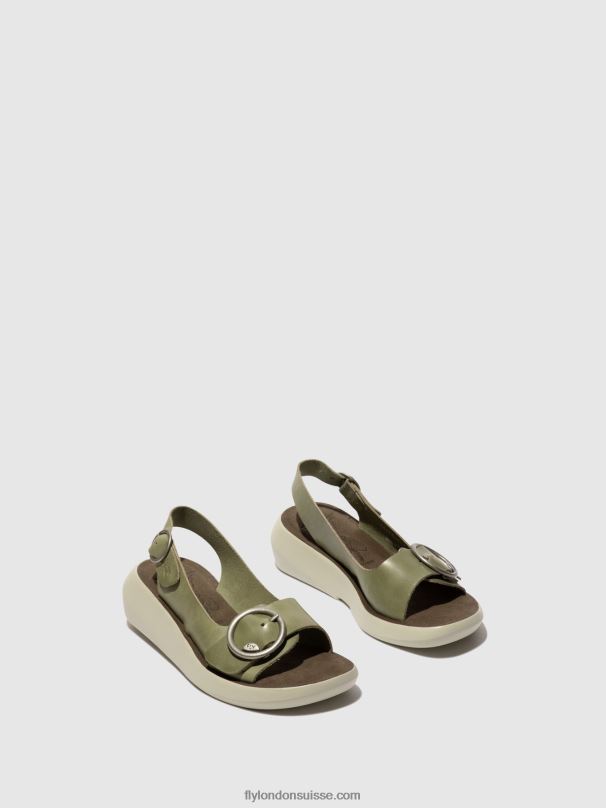860NR586 sandales à bride arrière berk754 Fly London smog femmes
