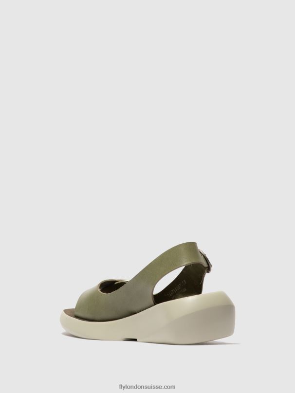 860NR586 sandales à bride arrière berk754 Fly London smog femmes
