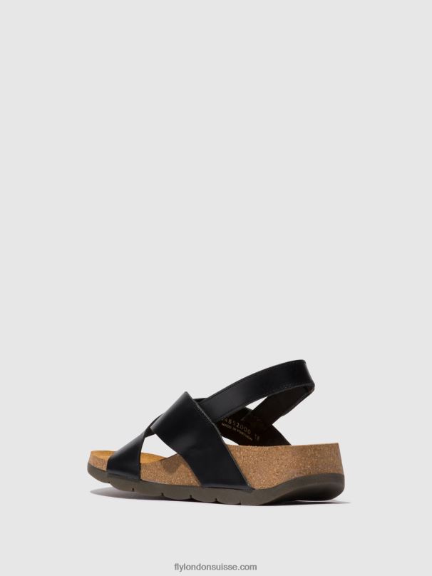 860NR588 sandales croisées chlo852 Fly London noir femmes