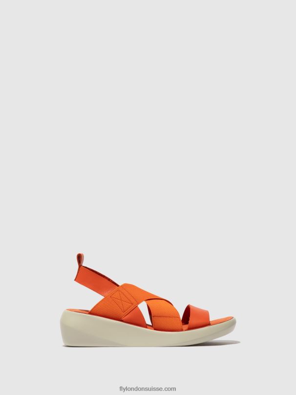 860NR590 sandales croisées baji848 Fly London corail femmes