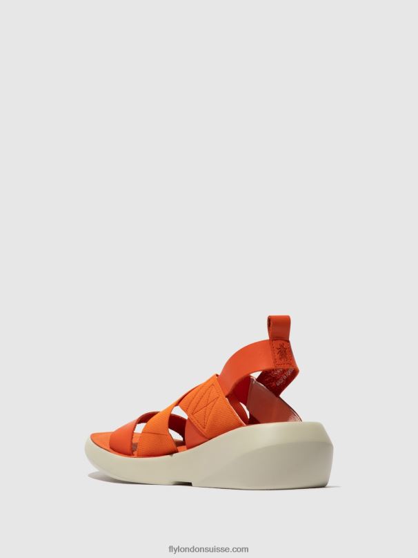 860NR590 sandales croisées baji848 Fly London corail femmes