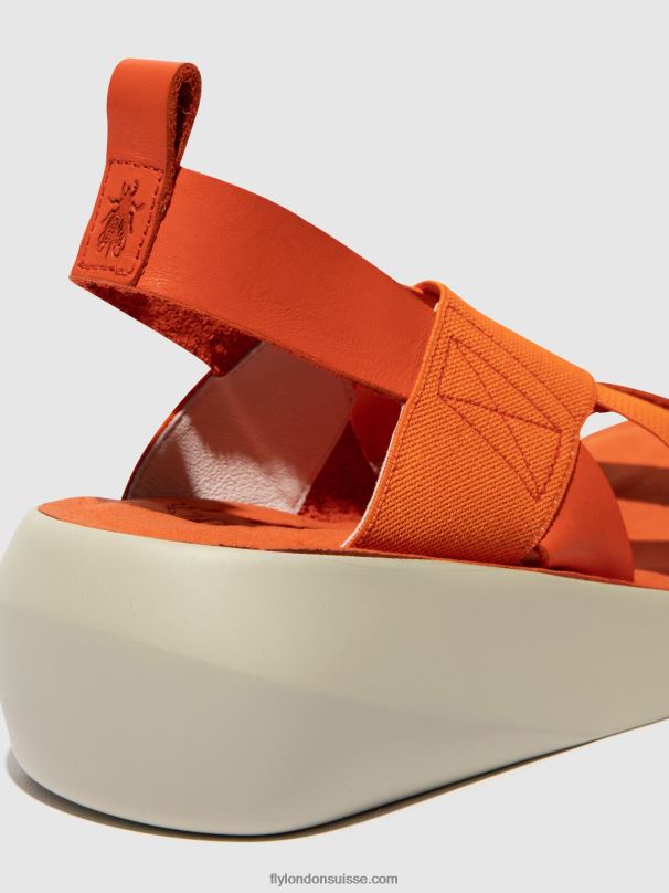 860NR590 sandales croisées baji848 Fly London corail femmes