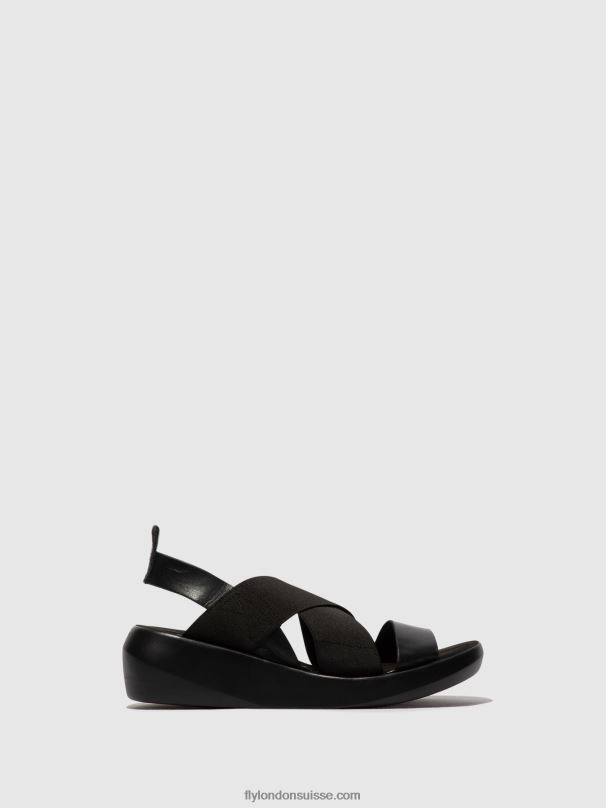 860NR593 sandales croisées baji848 Fly London noir femmes