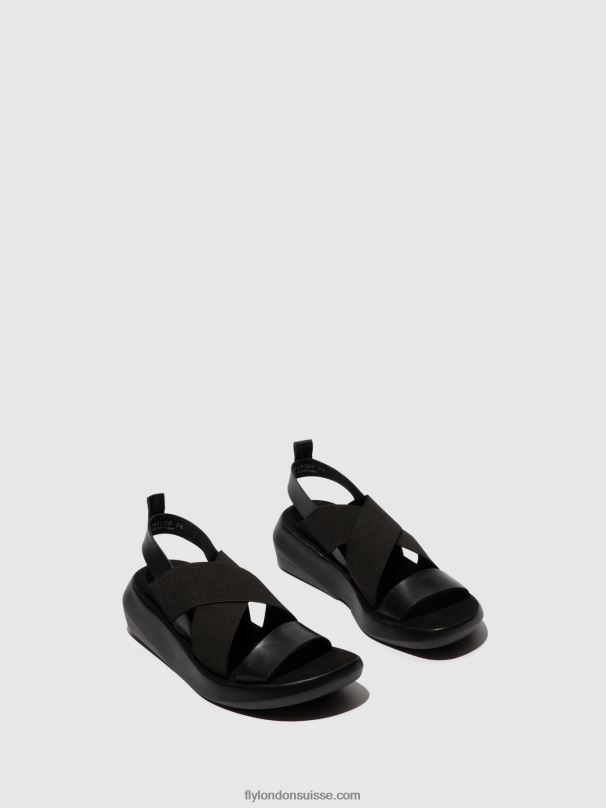 860NR593 sandales croisées baji848 Fly London noir femmes