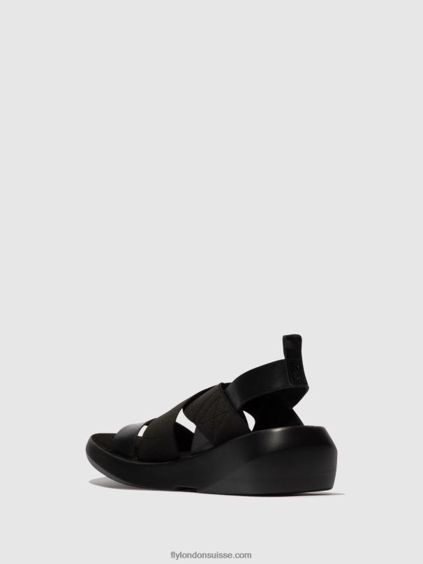 860NR593 sandales croisées baji848 Fly London noir femmes