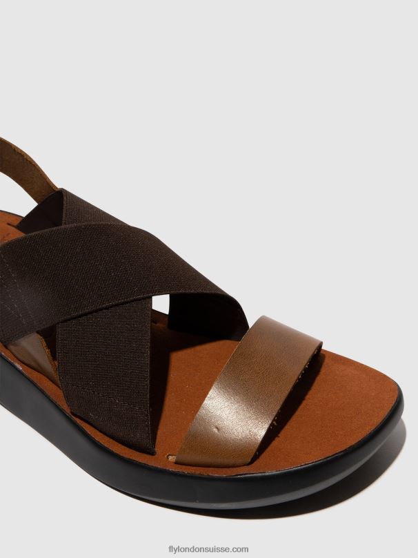 860NR594 sandales croisées baji848 Fly London chameau femmes