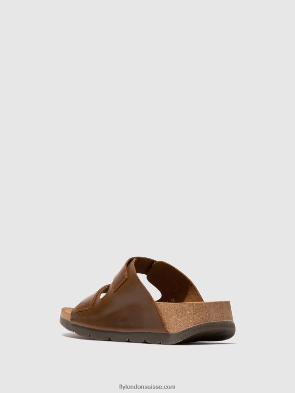 860NR595 sandales à boucle caja721 Fly London chameau femmes