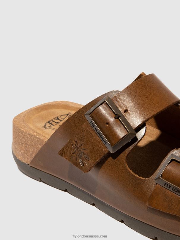 860NR595 sandales à boucle caja721 Fly London chameau femmes