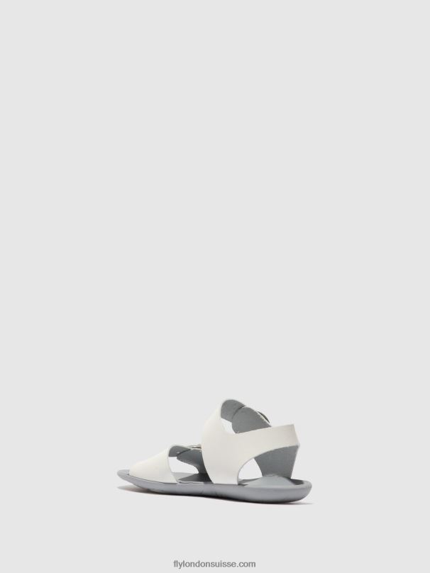 860NR596 sandales à boucle masa757 Fly London bride blanc cassé femmes