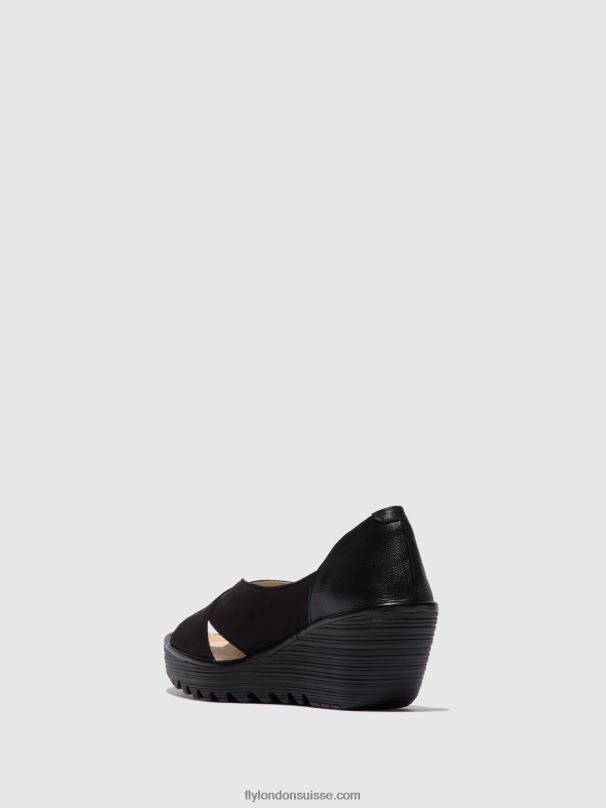 860NR597 sandales à bout ouvert yoma307 Fly London cupido/mousse noir femmes