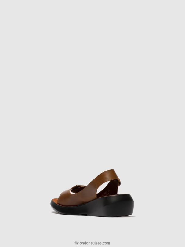 860NR602 sandales à bride arrière berk754 Fly London chameau de bride femmes