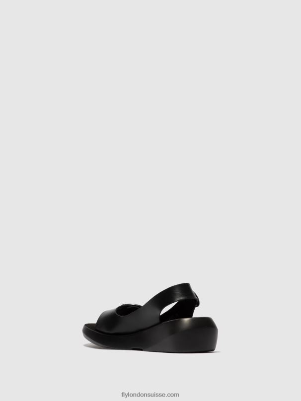 860NR603 sandales à bride arrière berk754 Fly London bride noire femmes