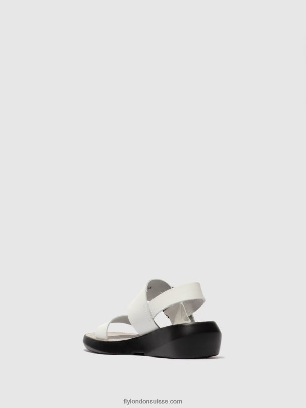860NR604 sandales à boucle bani739 Fly London brooklyn blanc cassé femmes