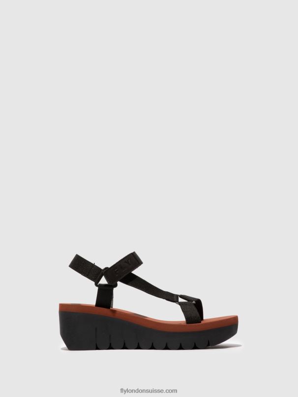 860NR609 sandales velcro yefa726 Fly London cupido noir (brique) femmes