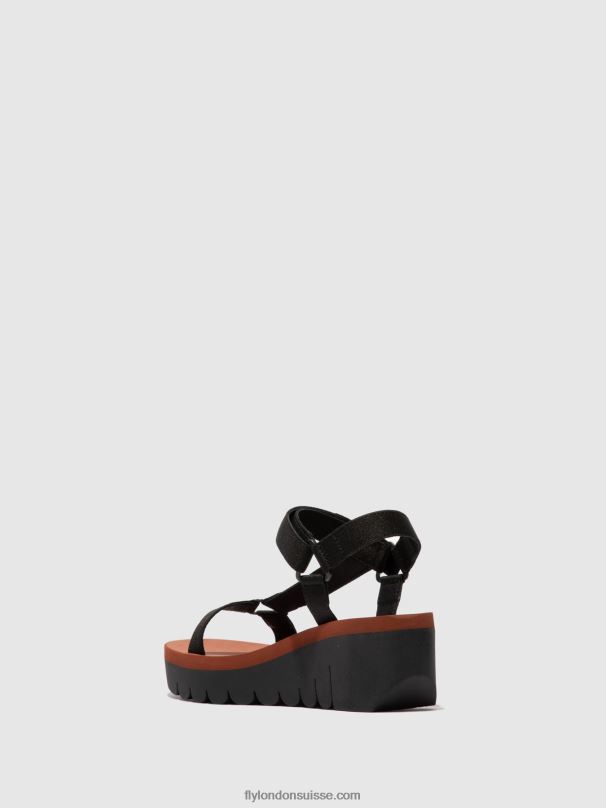 860NR609 sandales velcro yefa726 Fly London cupido noir (brique) femmes