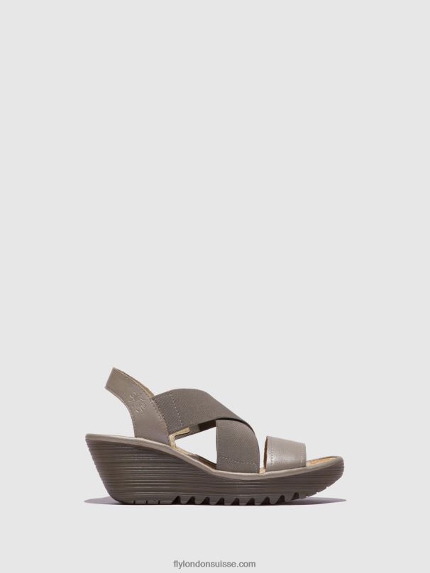 860NR615 sandales croisées yaji888 Fly London argent femmes